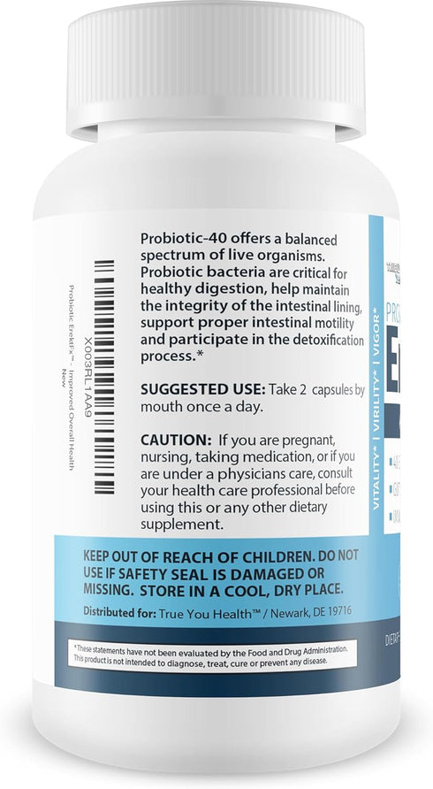 Probiotic ErektFx - Male Probiotics for Gut Health, 40 Billion CFU’s, Support Overall Mind & Body Health