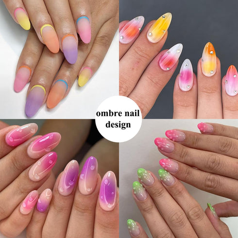 100Pcs Soft Nail Sponges for Ombre, Nail Art Sponges with Grabbing Pen, Professional Manicure Tools and Accessories