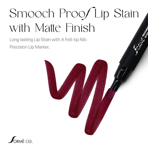 SORMÉ Smooch Proof Lip Stains, Long Lasting Matte Finish Lip Stain Marker, Gluten Free, Vamp