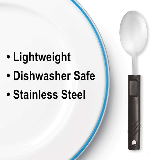 Rehabilitation Advantage Utensil Set with Lightweight Plastic Handles for Easy Use
