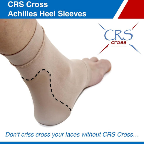 CRS Cross Achilles Heel Gel Sleeves, 1 Pair Premium Padded Compression Socks for Cushion & Protection
