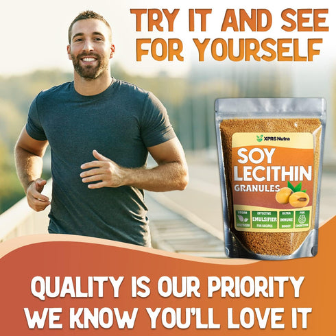 XPRS Nutra Soy Lecithin Granules - Non-GMO Food Grade Fat Emulsifier for Baking, 4 Ounce