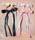 LFOUVRE 8pcs Long Tail Bow Hair Clips for Women, Ribbon Bowknot Barrettes with Tassel Claw