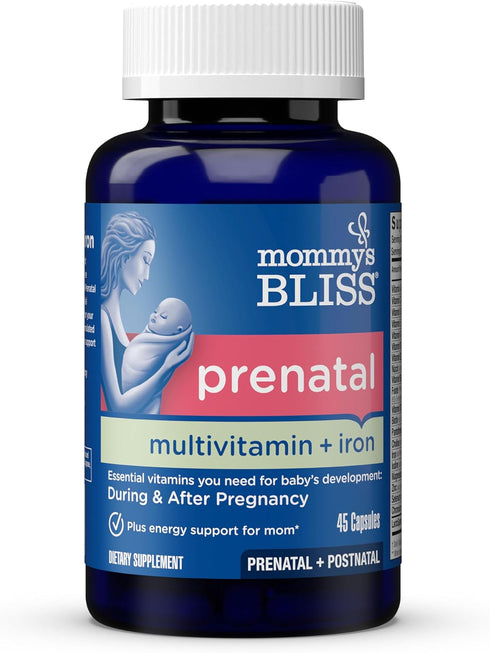 Mommy's Bliss Prenatal Multivitamin with Iron and Folic Acid, Supports Baby Development