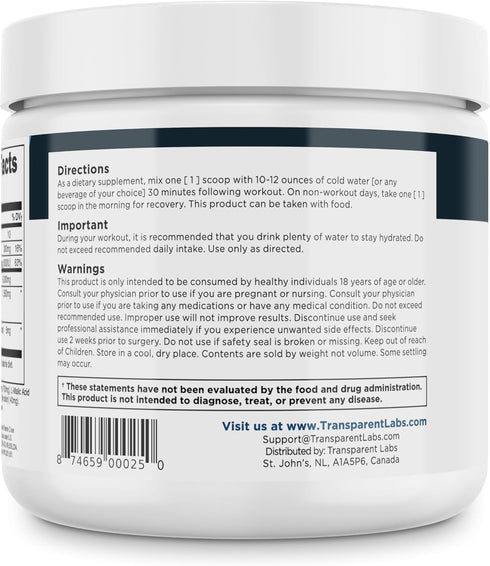 Transparent Labs Creatine HMB Powder, 30 Servings Strawberry Lemonade for Muscle Growth and Enhanced Energy