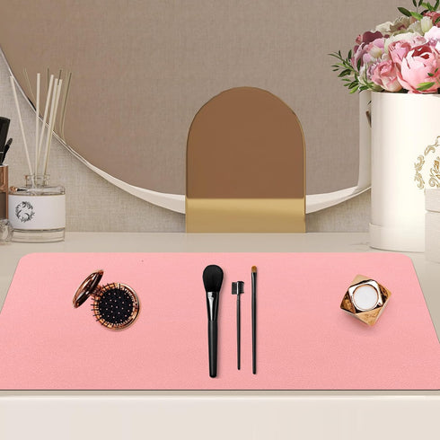 Makeup Mat for Vanity, Waterproof and Dust-Resistant Desk Protection, Ideal for Makeup Tables (15.7"X31.5", Pink)