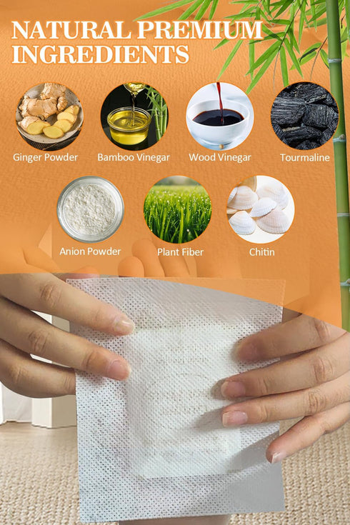 Foot Pads | Ginger FootPads, Natural Ginger Powder Bamboo Vinegar Foot Patches - 20 Packs