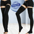 Beister 1 Pair Medical Open Toe Thigh High Compression Stockings with Silicone Band for Women & Men, Firm 20-30 mmHg