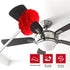 Ceiling Fan Cleaner Duster Reusable Microfiber Ceiling Fan Blade Cleaner Removable Duster with Extension Pole Adjusts 13 to 49.7 Inch for Cleaning Walls Bookshelves Furniture Door Window Top (Red) by Heonay