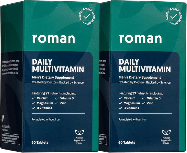 ROMAN Daily Multivitamin for Men, 60-Day Supply (120 Tablets), Supports Physical Activity, Brain + Heart Health, and