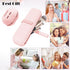 2 x Portable Cosmetic Bag with Adhesive Tape, Silicone Makeup Brush Holder & Sponge Holder, Light Pink