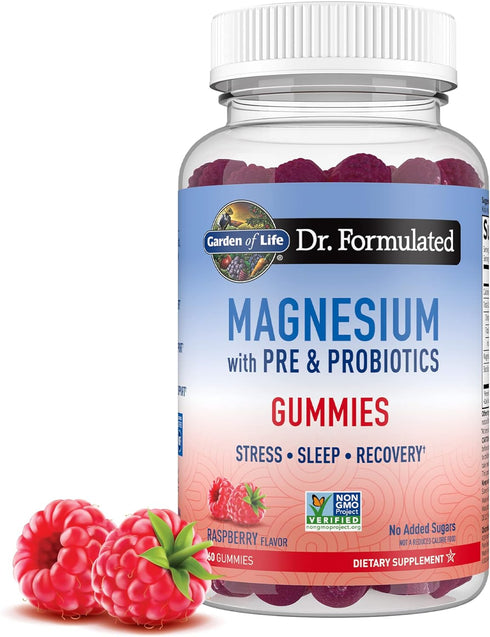 Dr Formulated Magnesium Citrate Supplement by Garden of Life - 60 Raspberry Gummies, Vegan, Gluten Free, Non-GMO