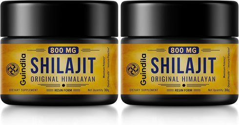 800mg Shilajit Supplement - Pure Himalayan Organic Shilajit Resin with 85+ Trace Minerals & Fulvic Acid, 2 Packs