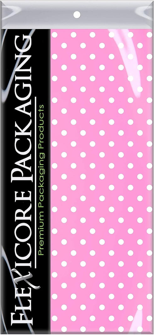 Flexicore Packaging Light Pink Polka Dot Gift Wrap Tissue Paper, 50 Sheets, Size: 15 Inch X 20 Inch