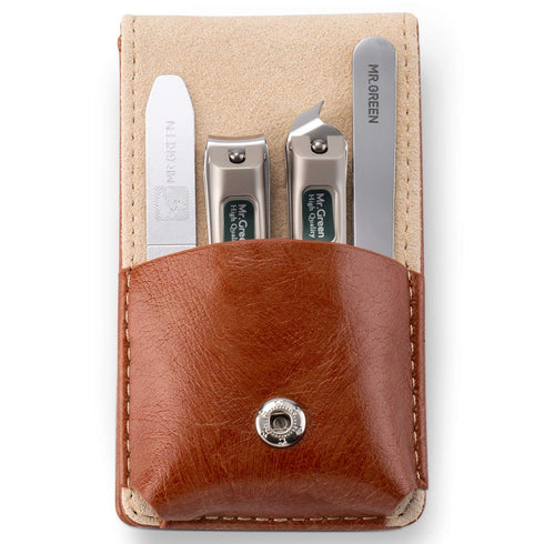 MR.GREEN Nail Clipper 4Pcs Set, Stainless Steel Manicure Pedicure Kit with Travel Case Gift Box