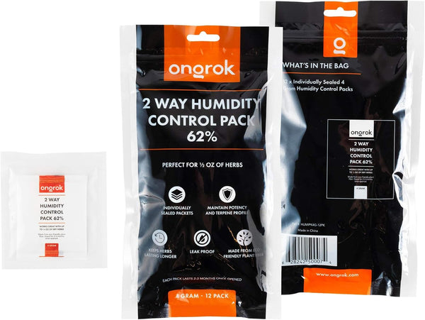 Size 4, 2 Way Humidity Control Packets, 62% RH, 12 Pack, Each Good for up to 1/2 oz