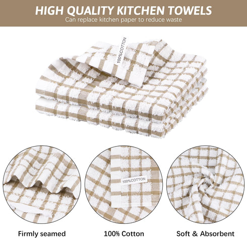 Nialnant 8 Pack Dish Cloths, 100% Cotton Soft Absorbent Cleaning Rags, Quick Drying Dish Towels for Kitchen (Little