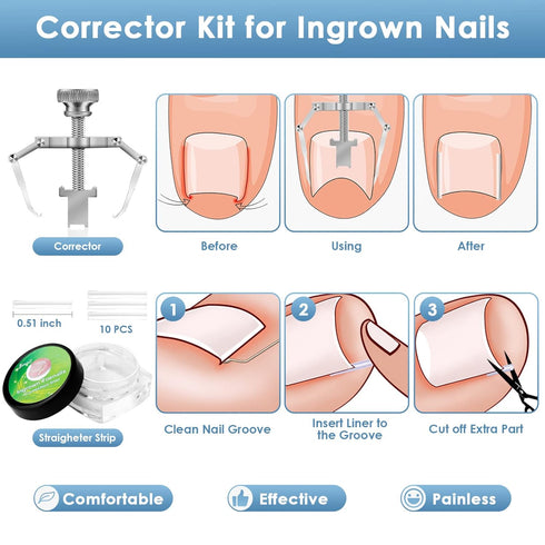 Modacraft 8 PCS Podiatrist Toenail Clippers, Professional Heavy Duty Ingrown & Thick Nail Clippers Kit
