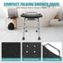 GardEasy with,400lbs Height Adjustable Folding Shower Chair Seat, Stainless Steel Small Shower Chair for Inside Shower