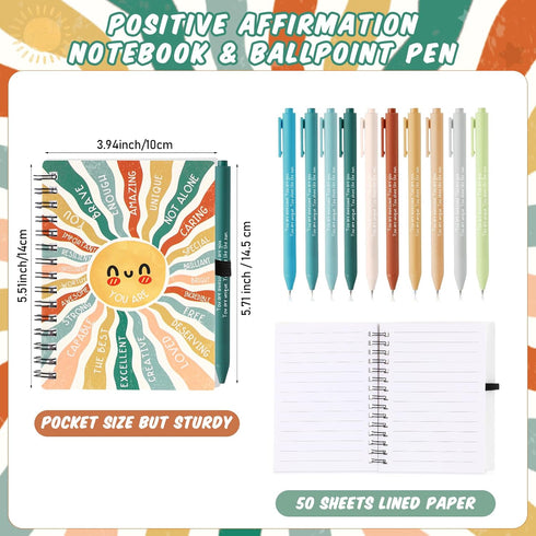 Thenshop 40 20 20 Pcs Mental Health Awareness Gifts Bulk Self Care Notebook Journals Positive Affirmation Pens