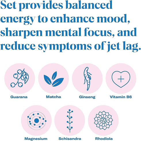 Sleep Specialist Created Two Step Jet Lag Relief, Relax in Flight, Energize on Arrival, Vegan Travel Essential