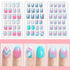 Laza 120pcs Children Nails Press On Pre-glue Full Cover Nail Tips Kit, Glitter Gradient Color for Kids - Ocean Seashell