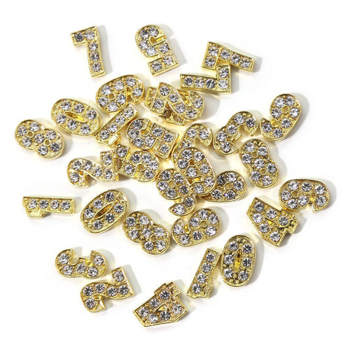 WOKOTO 30pcs Gold Number Nail Charms (0-9), 3D Nail Art Charms for Acrylic Nails, Alloy Nail Gems