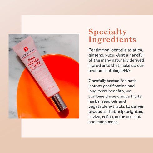 Erborian Pink Primer & Care, Multifunctional Facial Cream Balm for All Skin Types - 0.5 fl. oz.