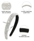 Wecoe 3pcs Rhinestone Headbands for Women Girls - Sparkly Bling Diamond Silver Pink Rose Red Fashion Hair Accessories