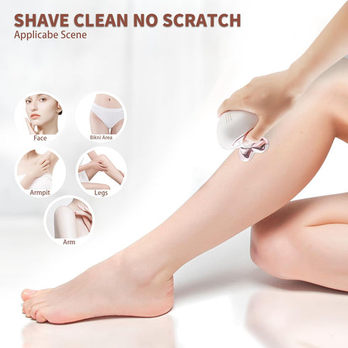 Women's Electric Shaver Replacement Heads, Shaver Blades for Body and Face, White