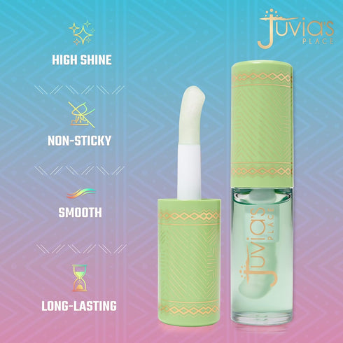 Juvia's Place Magic Lip Oil Honeydew, Hydrating Plumper Lipgloss for Dry Lips, Vitamin E Fruit Extract