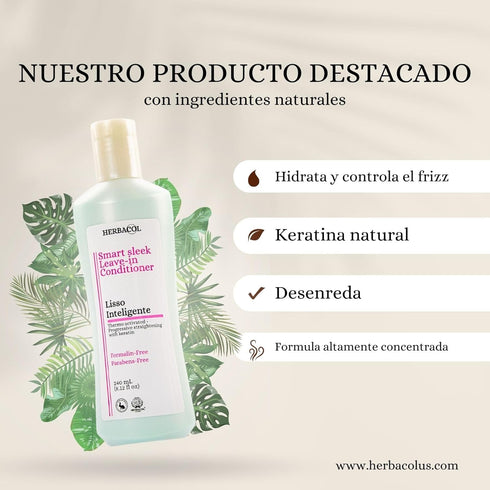 Lisso Inteligente Leave-in Cream - Natural Keratin Treatment, Anti-Frizz, 8.1 Fl Oz