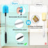 2-in-1 Stainless Steel Long Handled Water Bottle Brush, Multi-Purpose Scrubbing Brush with Replaceable Heads