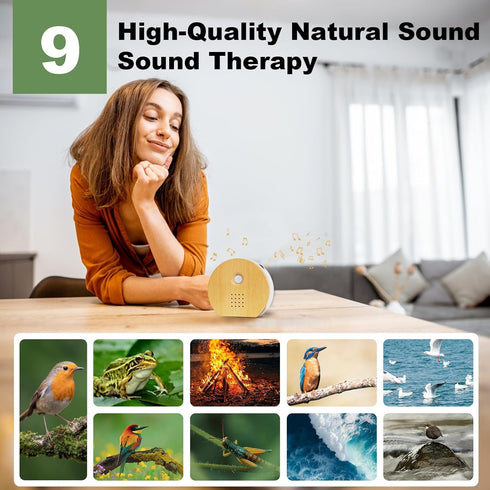 Seektain 9 Singing Bird Box with Motion Sensor, White Noise Nature Sound Machine for Bathroom Privacy & Home, Soothing
