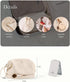 Pocmimut Leather Makeup Bag, Large Wide-open Travel Cosmetic Bag, Double Layer Toiletry Organizer Case for Brushes