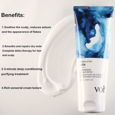 Voir Haircare Rhythm of the Rain Hair Masque & Scalp Detox, 6.8 Fl Oz