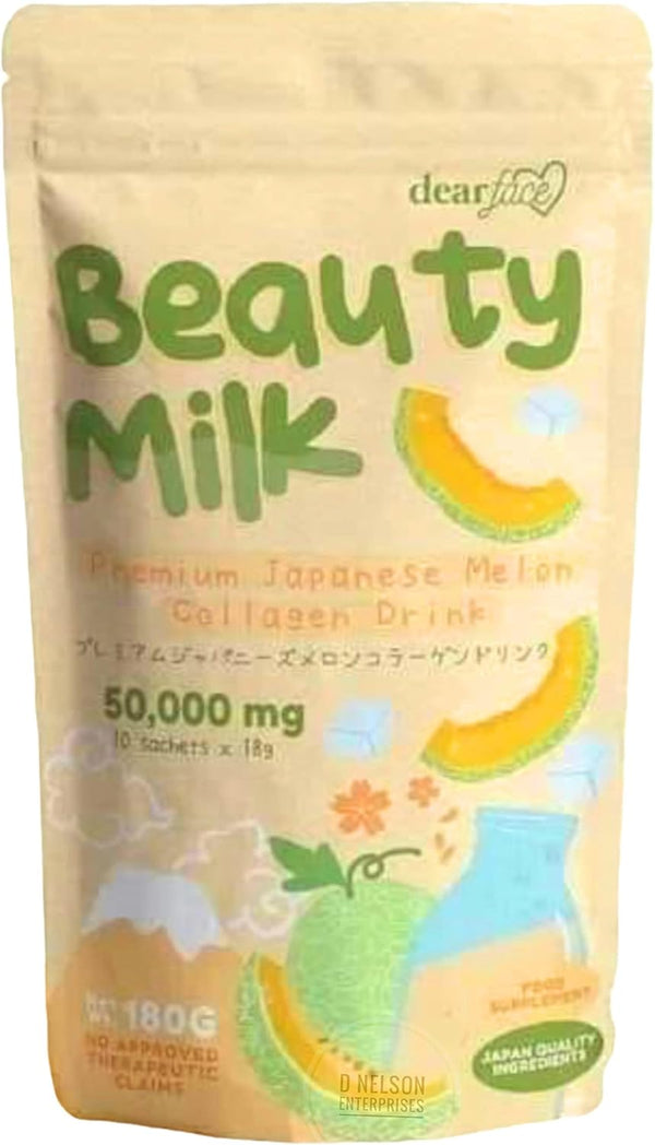 Beauty Milk Japanese Collagen MELON Drink - 50,000mg Hydrolyzed Collagen, 6.3 Ounce (Pack of 1)