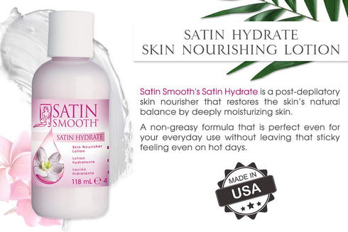 SATIN SMOOTH Post Wax Lotion - Hydrating Skin Nourisher for Smooth & Healthy Skin, After Wax Care Treatment, 4 fl oz