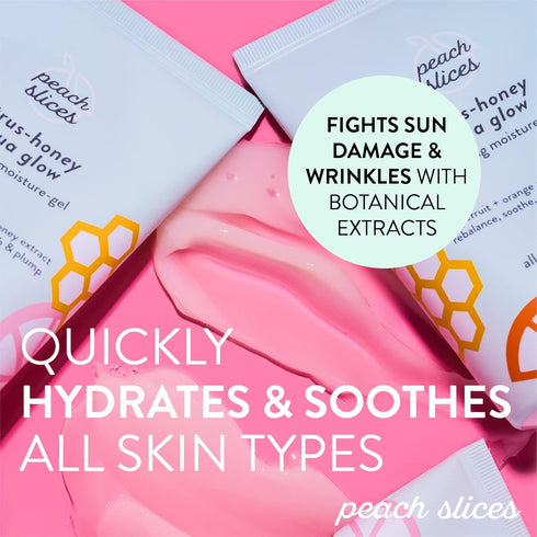 Peach Slices Citrus-Honey Aqua Glow - Hydrating Moisture Gel Face Moisturizer for All Skin Types, 3.04 oz