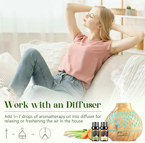 Essential Oils Set - 12 Pcs Aromatherapy Kit for Diffuser, Massage, Soap, Candle Making, 5mL