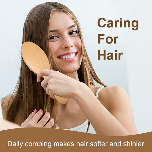 Hair Brush, Boar Bristle Hair Brushes for Women, Men & Kids, Wet/Dry Smoothing Detangling Everyday Brush (Round)