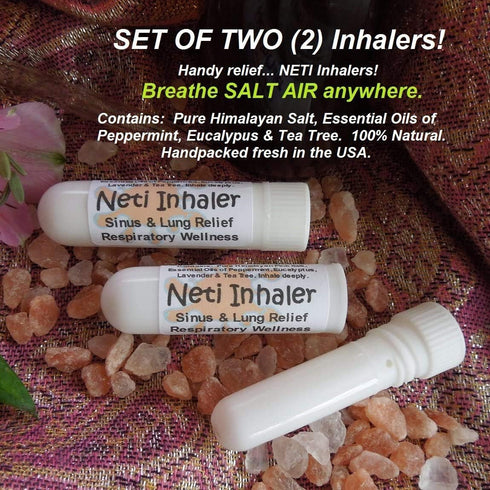 Urban ReLeaf NETI Salt Air Relief INHALERS! Set of Two for Respiratory Wellness