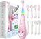 SEAGO Kids Electric Toothbrushes - Rechargeable Power Toothbrush with Magnetic Charging, 8 Toothbrush Heads (Pink)