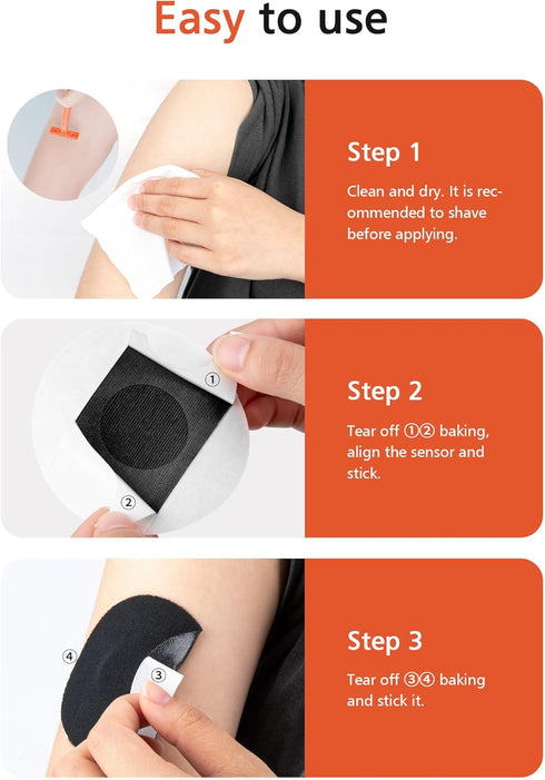 40 Pack Libre 2 Sensor Covers, Waterproof Skin-Friendly Freestyle Libre 2 Glucose Sensor Cover for 10-14 Days