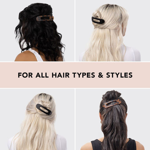 Kitsch Flat Hair Clips - Stylish Lay Down Claw Clips for Women with Thick Hair | Large Alligator Hair Clips (2pc)