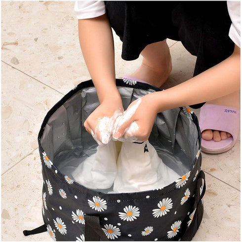 Seneme Collapsible Foot Bath Basin, Portable Travel Foot Tub for Soaking Feet, Waterproof Bucket for Camping (18
