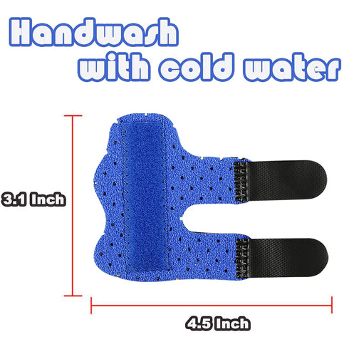 Finger Splints, 2-Pack Adjustable Support Brace for Arthritis and Injury, Universal Fit for Fingers (Blue)