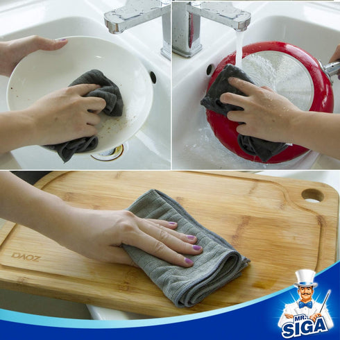 Pack 6, 13.8 15.7 MR.SIGA Microfiber Cleaning Cloth, All-Purpose Cleaning Towels, of Size x
