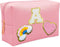 Personalized Initial Preppy Makeup Bag Set - Monogram Waterproof Travel Cosmetic Bag for Women, Cute Toiletry Bag