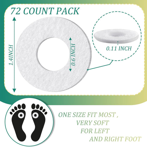 Nuanchu 72 Pcs Callus Cushions Pads for Feet, Soft Adhesive Felt Corn Pads for Pain Relief from Shoe Pressure